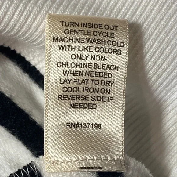 Marled Reunited Clothing Red 'Love' Black White Striped Sweater Size Large - Picture 9 of 9